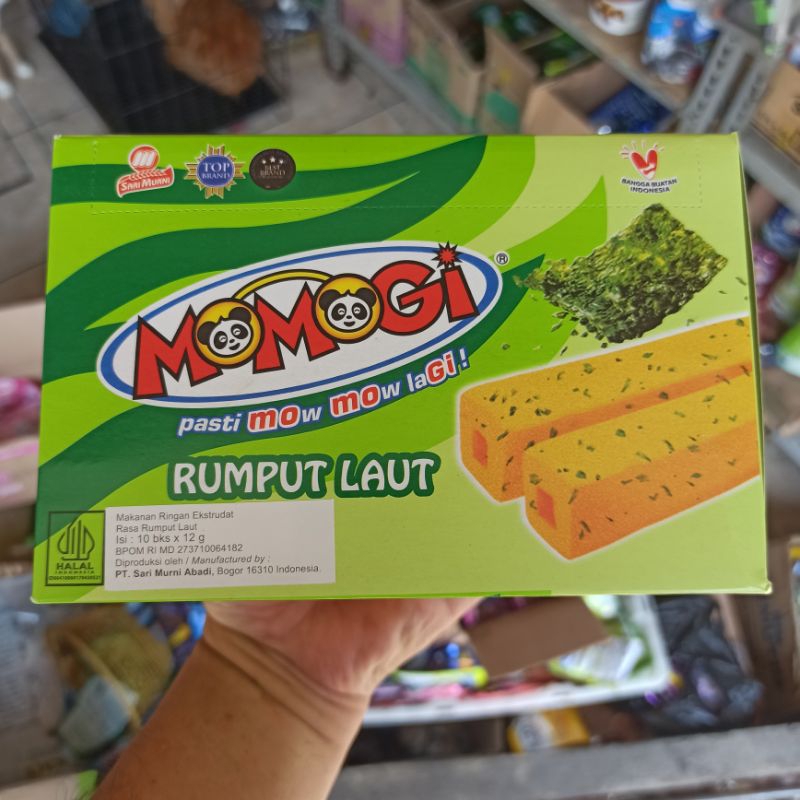 Makanan Ringan Momogi Long Stick Rumput Laut Seaweed 12g