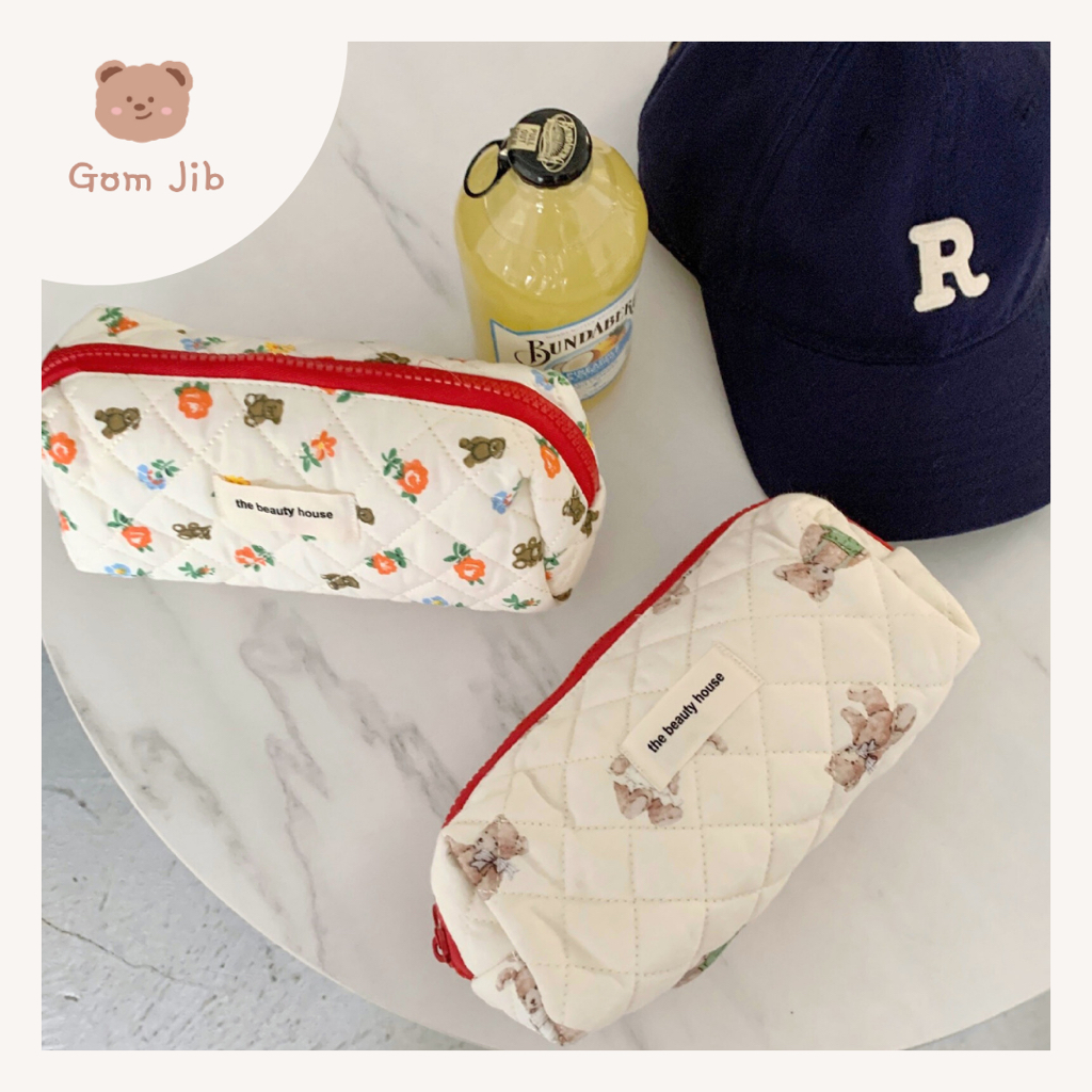 

Cute Pouch / Pencil Case / Tempat Pensil / Kotak Pensil Korea / Tas Tempat Makeup / Cosmetic Bag GOM JIB