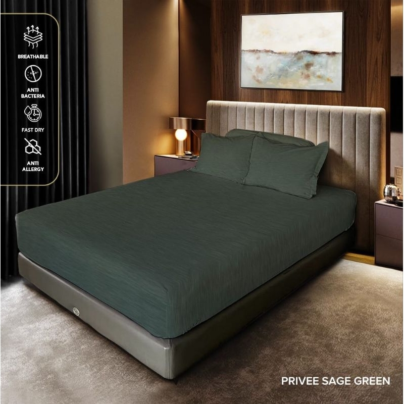 King Rabbit Sprei, sarung bantal, sarung guling - Privee Sage green