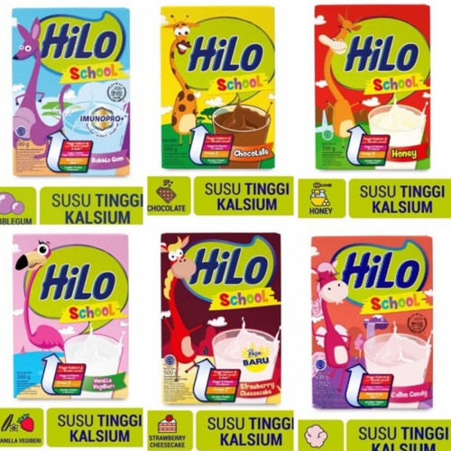 

Hilo School 500Gr All Varian - Susu Tinggi Kalsium Rendah Lemak