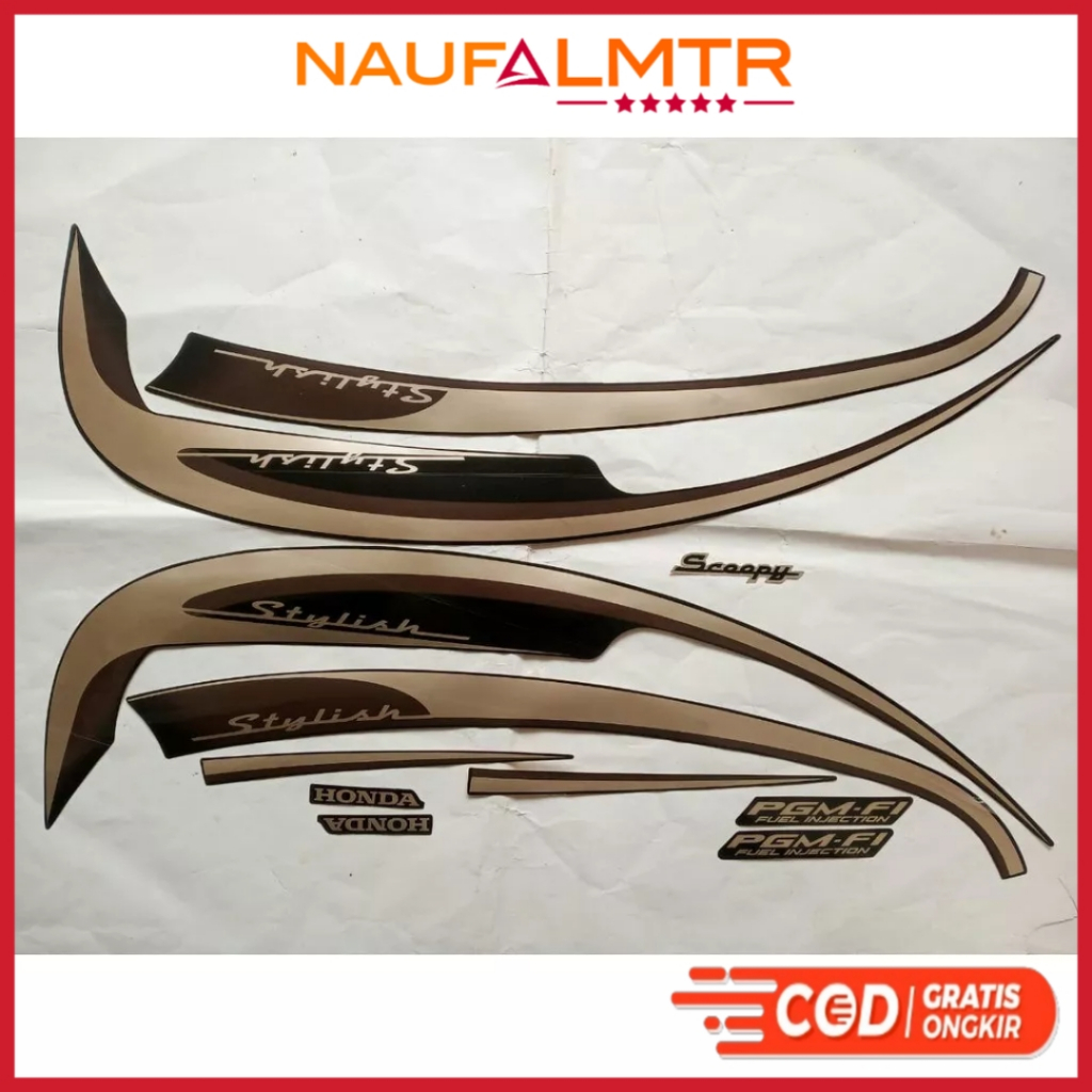 stiker striping honda scoopy stylish 2013 hitam lis body original