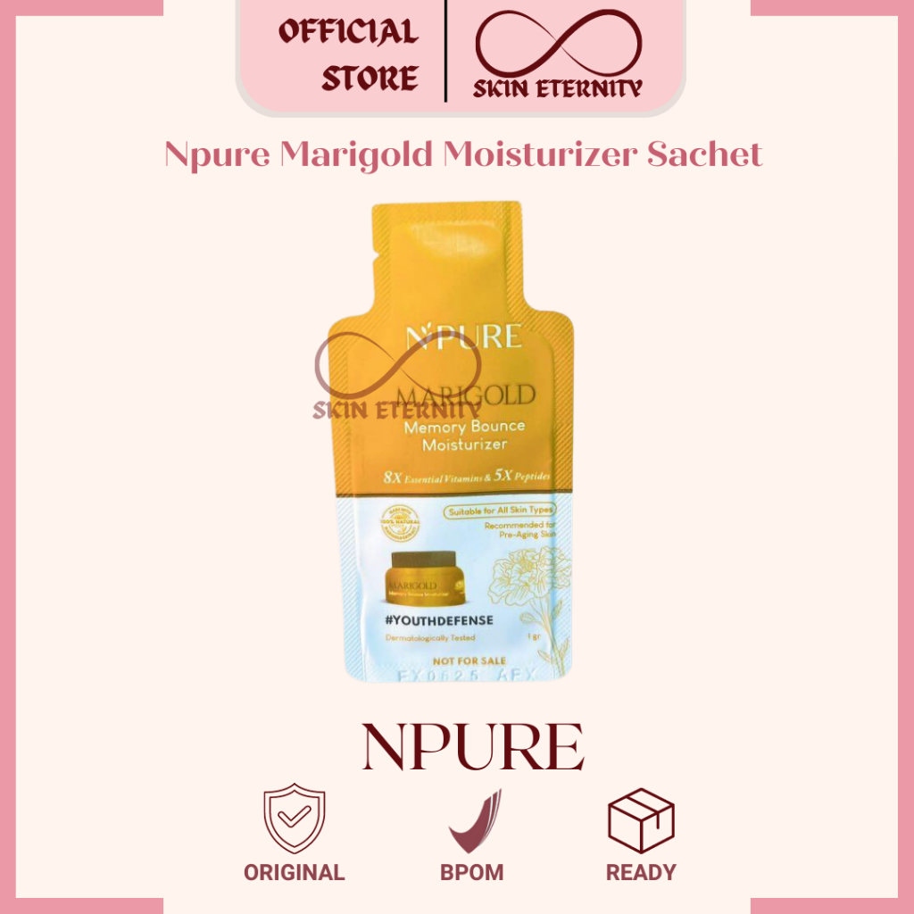 NPURE Moisturizer Marigold Sachet untuk mencegah penuaan dini BPOM - 100% Original