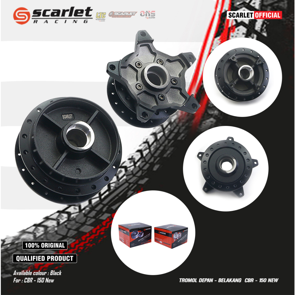 Scarlet Racing - Tromol Trombol Hub Depan Belakang Set Sport CB150R CB150 R New CB150R (D Small) CB1