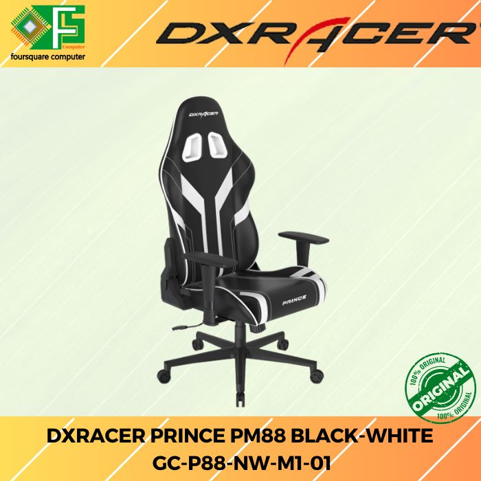 Kursi Gaming DXRACER PRINCE PM88 BLACK - WHITE (GC-P88-NW-M1-01) Gaming Chair