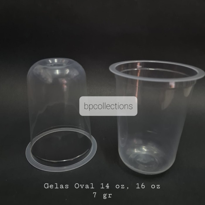 1 pc GELAS OVAL 14oz 16oz CUP OVAL 14 16 OZ OVALE POP ICE GLAS JUS WEETAN TEBAL THAI TEA ES GROSIR