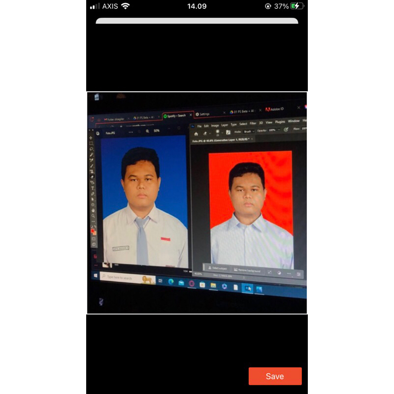 Edit Pas Foto (Baju Kemeja / Background Foto)