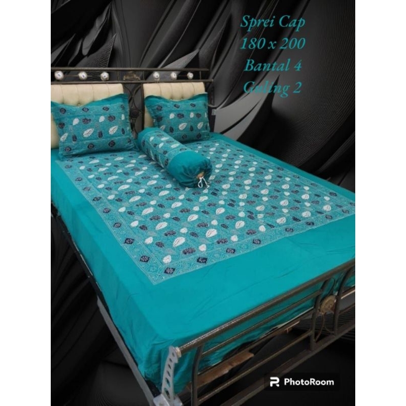 Sprei Batik Cap Motif Warna Ayu Pakai Karet Siap Pakai Uk 180x200| Batik Cap Asli Pekalongan