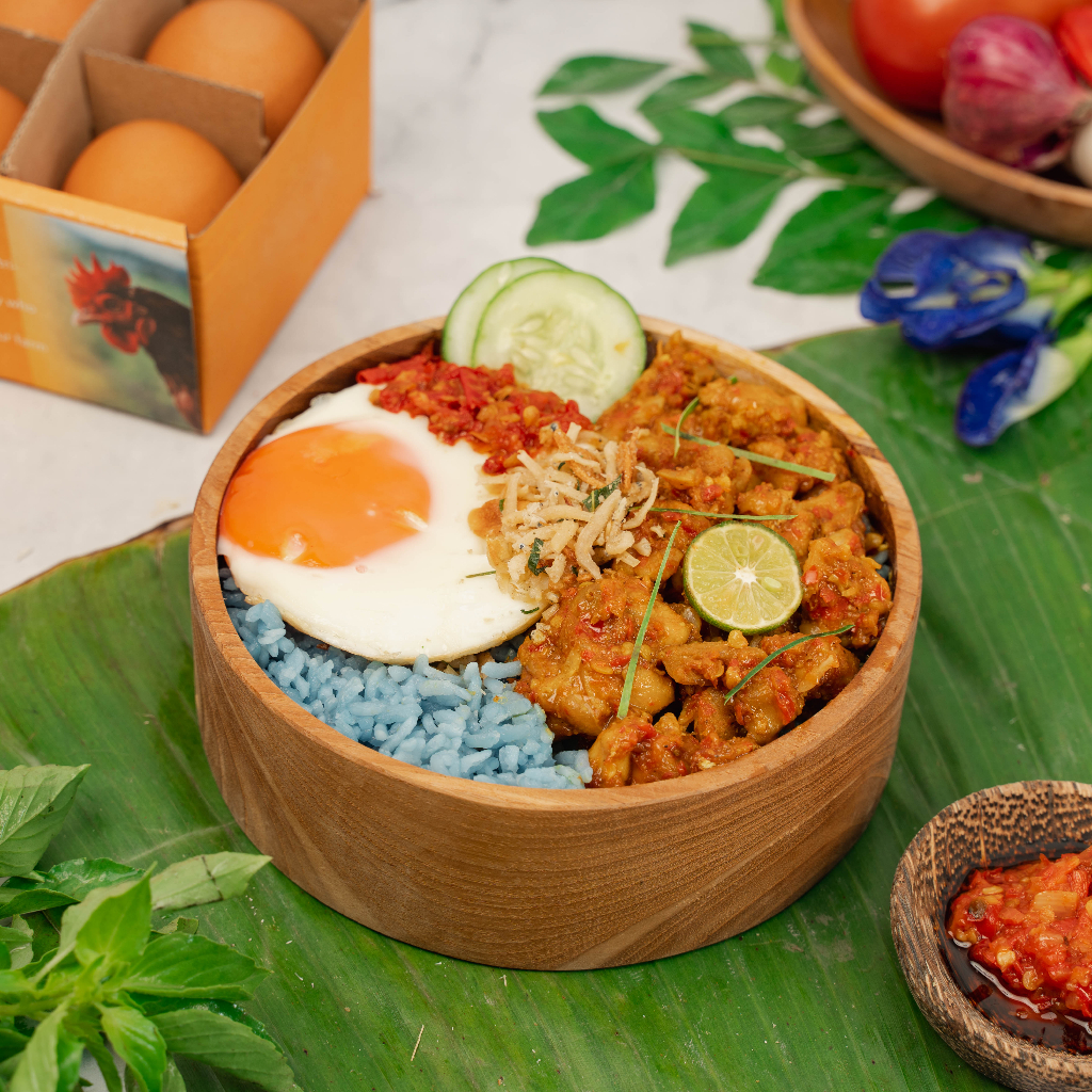 

Nasi Telang Ayam Bali (Teliur Balado, Ayam Bali+Nasi)