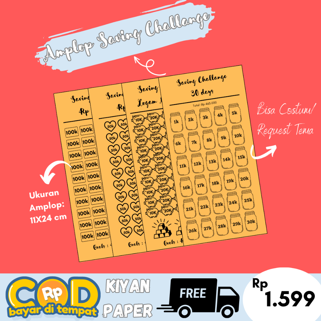 

Amplop Saving Challange/ Amplop Menabung/Amplop Viral