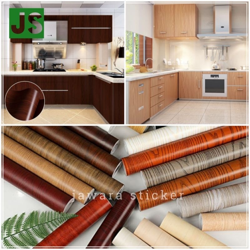 Stiker kayu furniture/lemari/meja/lantai/dinding/pintu/triplek/sticker pvc motif kayu tebal anti air