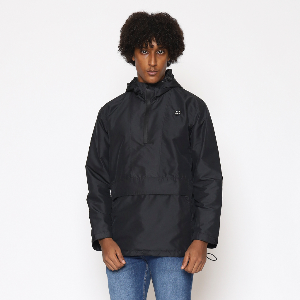 HEMMEH Jaket Cagoule Hitam Polos