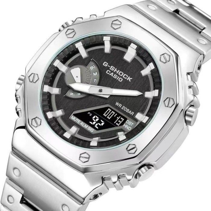 Jam Tangan Pria Casio G-Shock GA-2100 Gshock GA2100 Stainless Steel