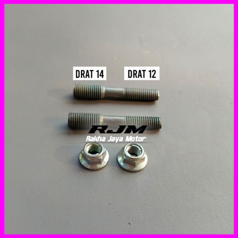 BAUT MUR TANAM DRAT 14X12/BAUT MUR TANAM LEHER KNALPOT BLOK SEHER SEKER HEAD HED YAMAHA F1ZR FIZR FI