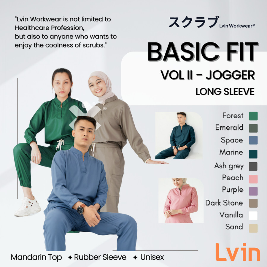 [ Lvin ] Vol II - Baju OKA Joger Lengan Panjang Mandarin Collar  Baju Jaga  Set Baju Celana Jaga Oka