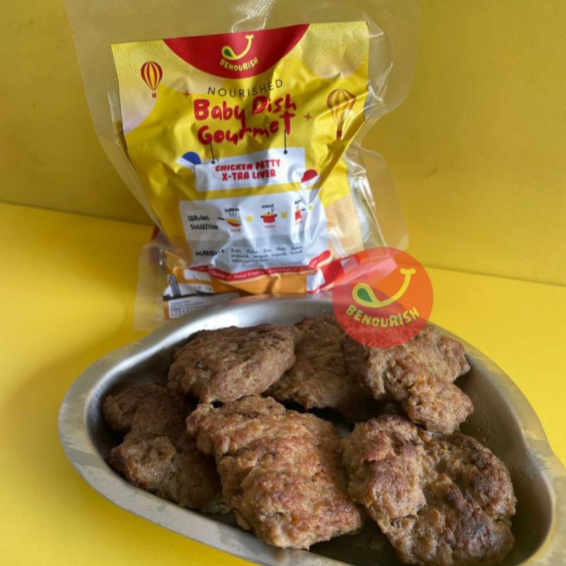 

BENOURISH - CHICKEN PATTY XTRA LIVER / FROZEN MPASI BAYI ORGANIK / KIDS MEAL / BABY FOOD / MAKANAN BAYI / FROZEN FOOD SEHAT / LAUK SIAP SAJI / BB BOOSTER BAYI ANAK