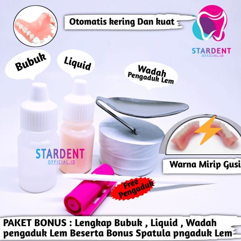 LEM GIGI PALSU YANG PATAH OTOMATIS / BAHAN PEMBUAT GUSI GIGI PALSU