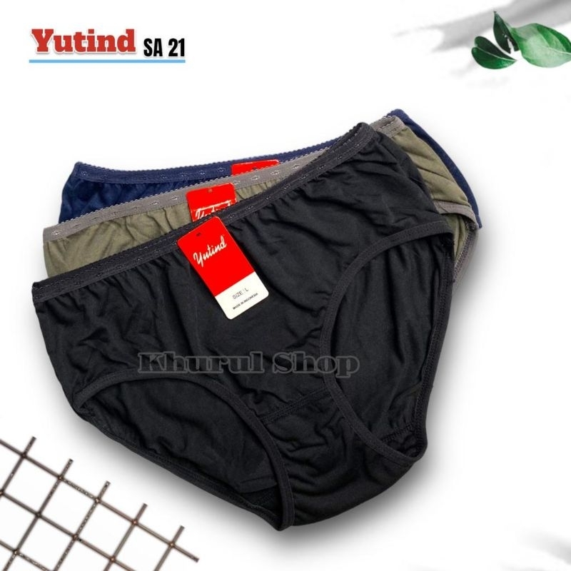 1pc-CD Yutind SA 21 Midi - Celana Dalam Wanita Dewasa - Harga ECERAN - Yutind Warna Gelap