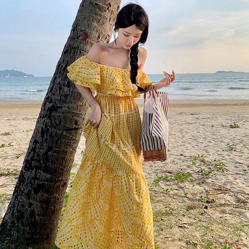 READY STOCK SAF - JASMIN sabrina dress woman premium / korean summer dress / beachwear bali / casual