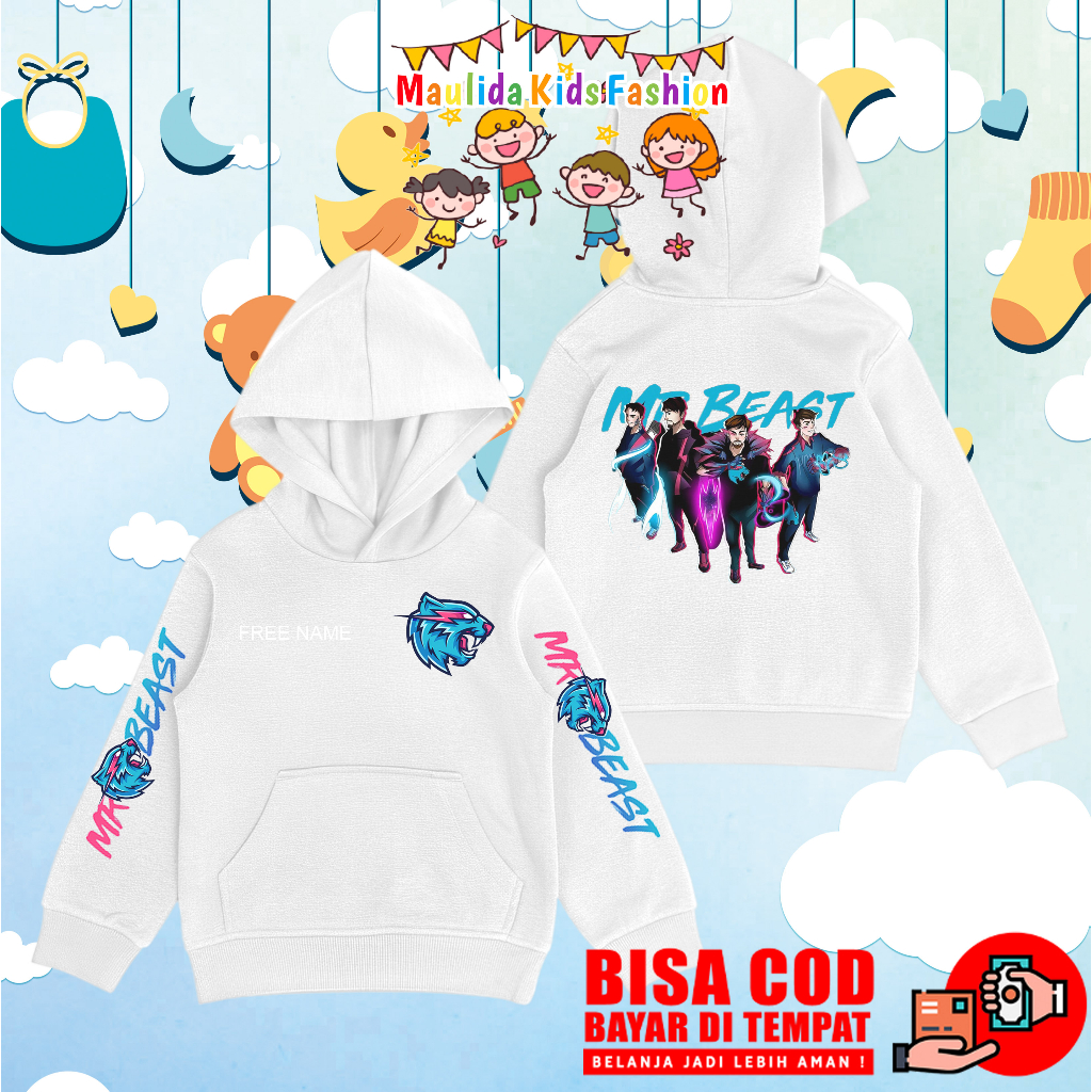 Jaket Hoodie Anak Mr Beast / Sweater Anak Mr Beast