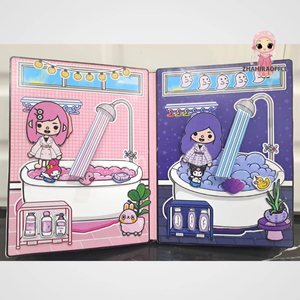 mainan anak perempuan TOCA BOCA KUROMY MY MELODY QUIET BOOK PAPER DOLL BONGKAR PASANG BONEKA KERTAS