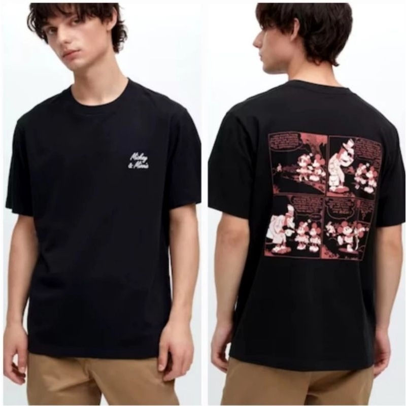 Kaos IT Uniqlo09 Black UT Disney Mickey Tshirt