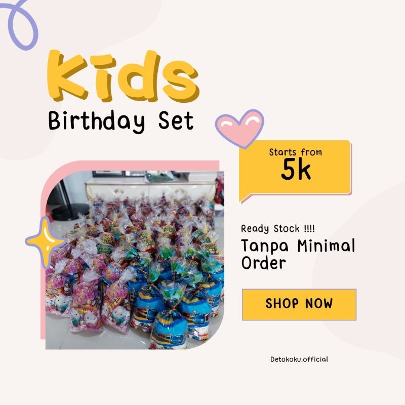 

Paket Ulang Tahun Anak /Set Hampers Ultah /Plastik Gift Kids Birthday Party