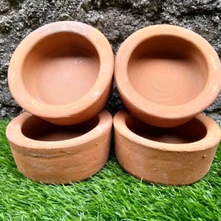 GERABAH - Tempat Makan Kelinci ANTI TUMPAH Tempat Minum Kelinci Gerabah Bahan Alami Tanah Liat UK KE