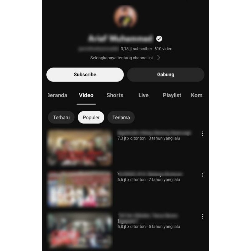 AKUN YOUTUBE MONETISASI 3 Juta Subcriber ( Vlog Pribadi ) Tahun 2012