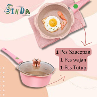 【READY STOCK】 Sinda Store Panci Mpasi Cookware Full Set - Peralatan Panci Bayi Warna Pink/Blue Grani