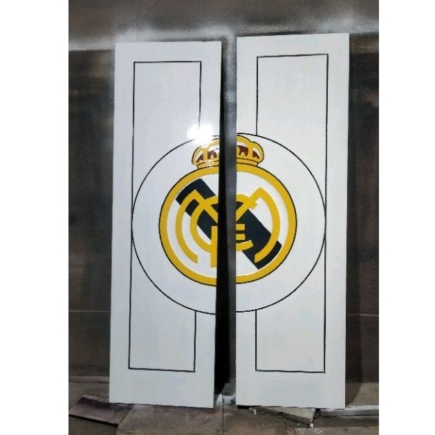 SET PINTU KUPU-KUPU TARUNG MOTIF TIMBUL UKIR REAL MADRID