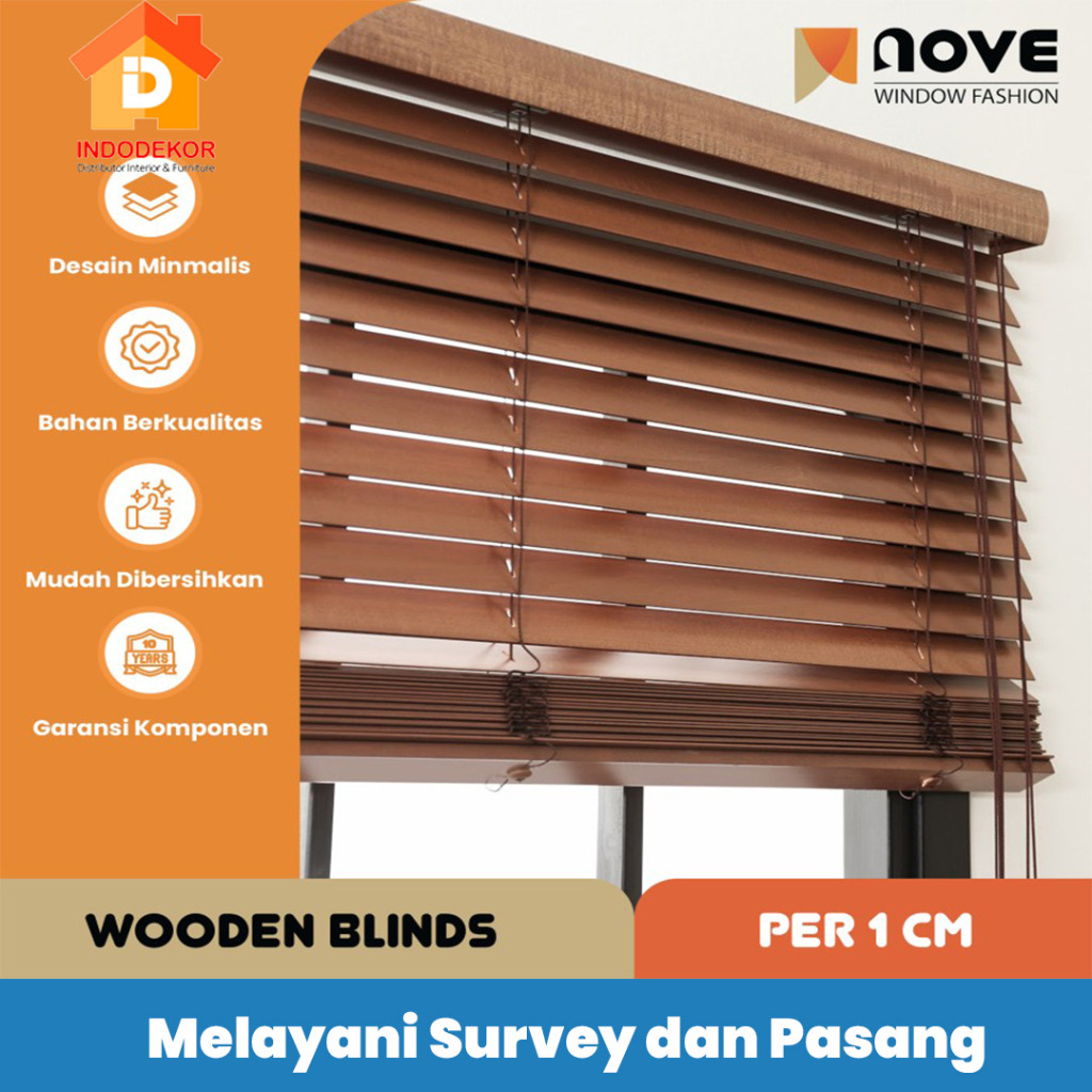 venetian Blind / Krey Kayu / Horizontal Blind / Wooden Blind - NOVE Blinds