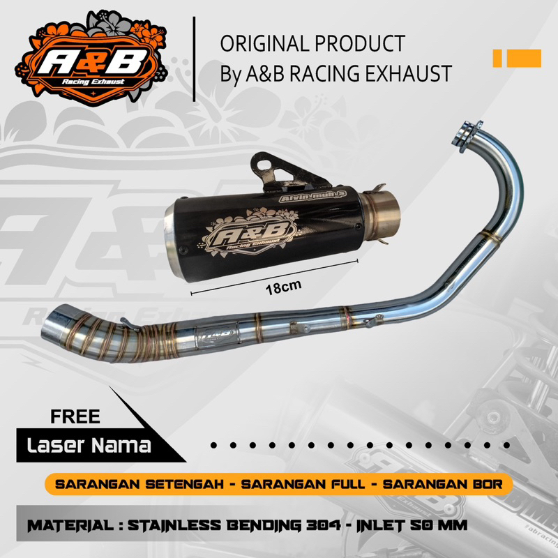Knalpot balap/ knalpot harian/ knalpot kompetisi/knalpot  racing original A&B_Racing_Exhaust for Fu1