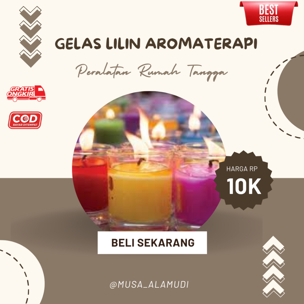 Gelas Lilin Kaca Aromaterapi Seloki Warna Warni