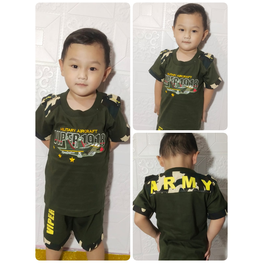 SETELAN ARMY ANAK | BAJU ABRI TNI ANAK | Gamis Army  bahan katun Tulisan Boldir | Gamis army anak TN