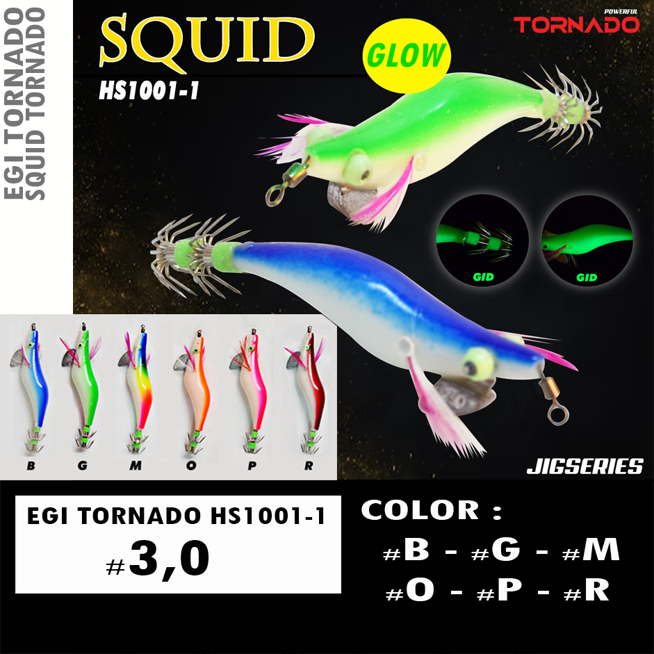 EGI TORNADO #3.0 / SQUID TORNADO / EGI SQUID / UMPAN CUMI / UMPAN CUMI FIBER SIZE #3,0