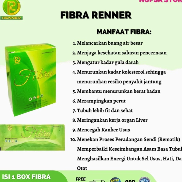 

FIBRA RENNER / fi-bra MINUMAN SERBUK RASA APEL 1 BOX ISI 5 SACHETORIGINAL
