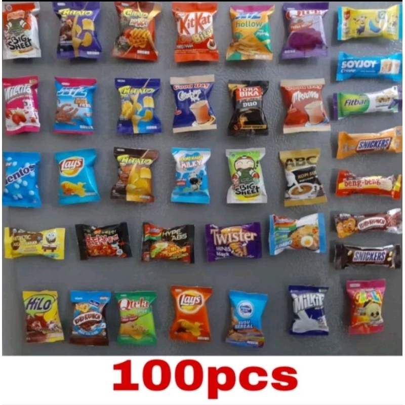 100 pcs Magnet kulkas miniatur Snack