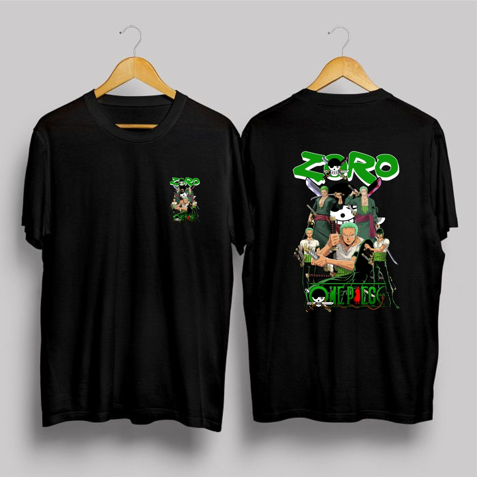 KAOS DISTRO / BAJU ANIME / ONE PIECE / KARTUN / RORONOA ZORO / LUFFY / TSHIR BAJU DISTRO ORIGINAL
