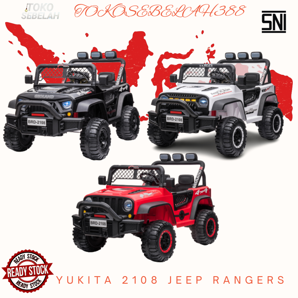 MAINAN AKI REMOTE YUKITA 2108 JEEP RANGERS - MERAH