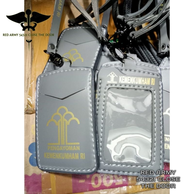 

ID Card Holder Tali Lanyard Name Tag Logo Kemenkumham Grey