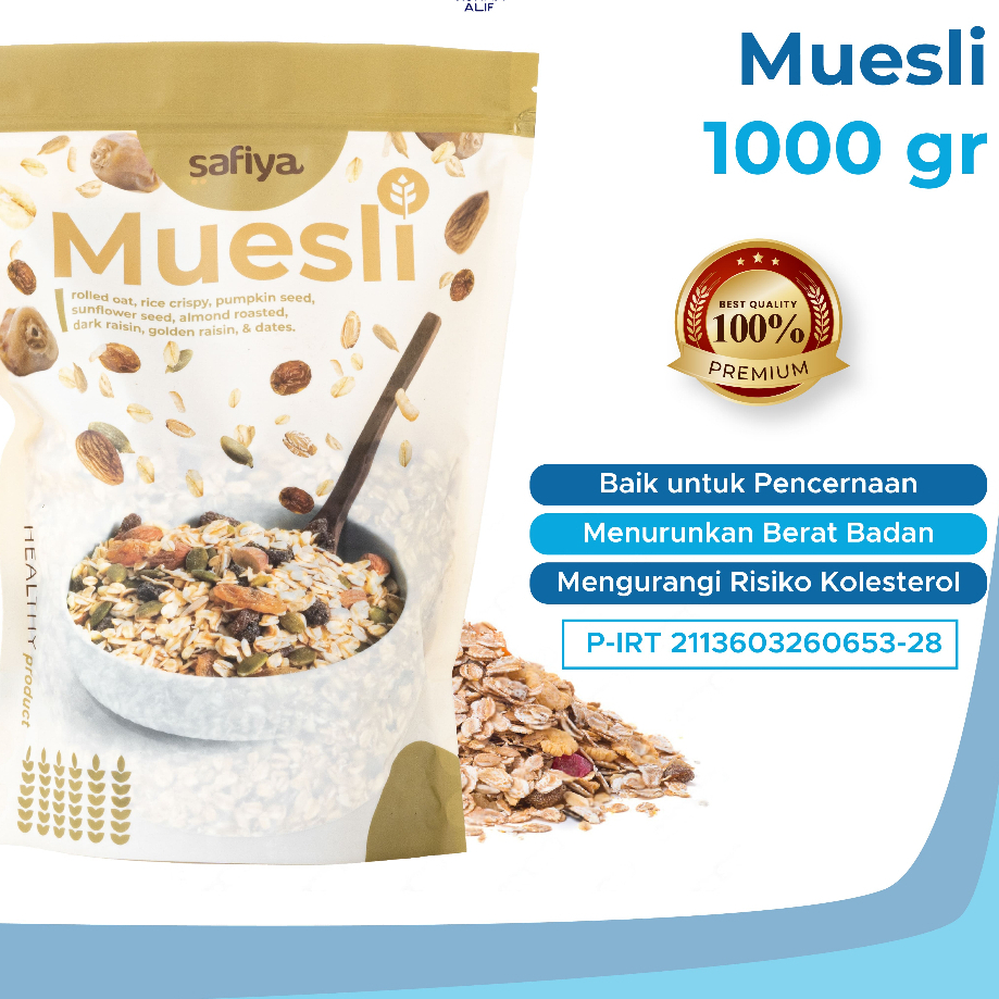 

Muesli Safiya 1 Kg Sereal Makanan Ringan dan Sarapan Sehat Premium