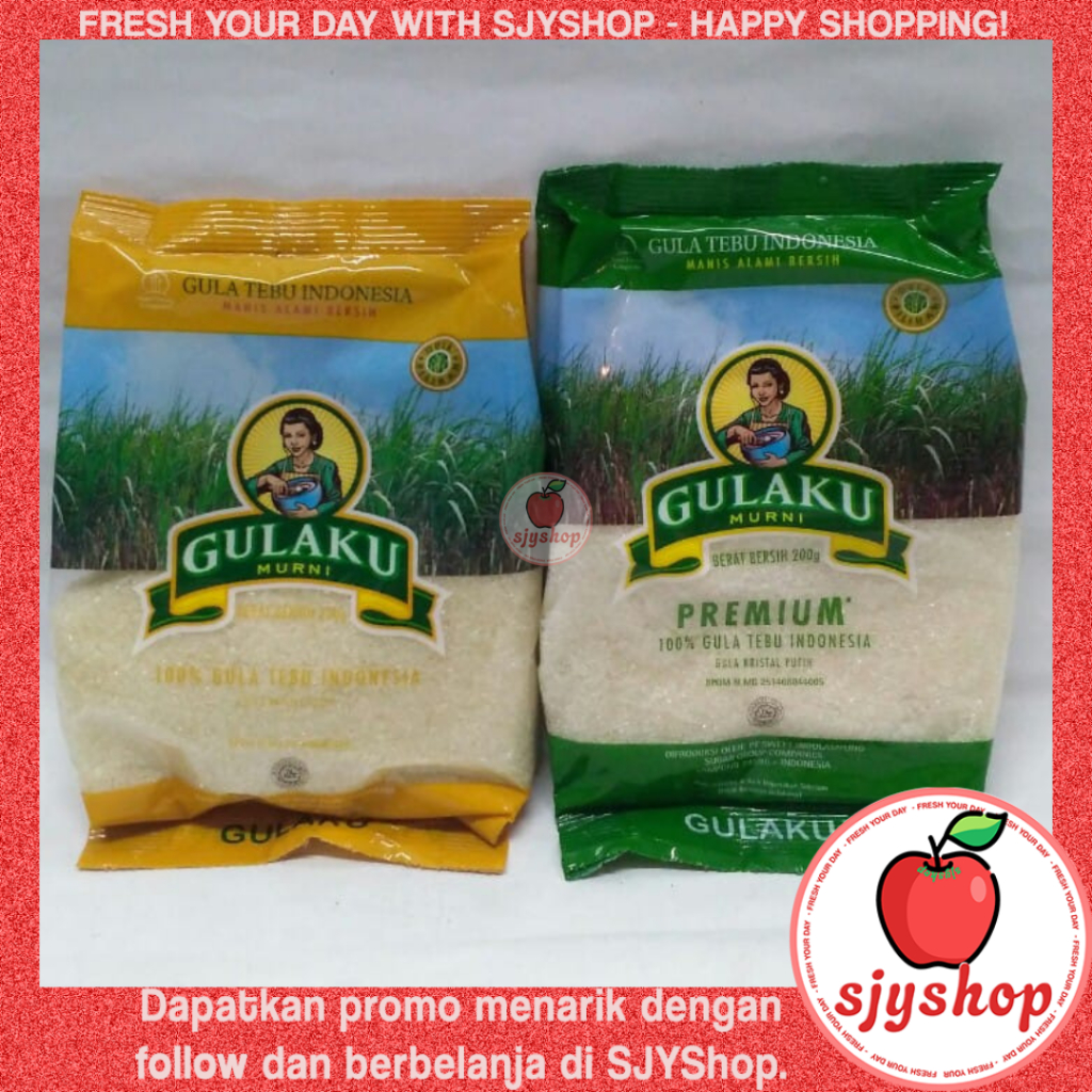 

Gulaku Gula Pasir Murni 200 gram - Hijau Premium / Kuning Alami - Produk HEMAT SJYShop