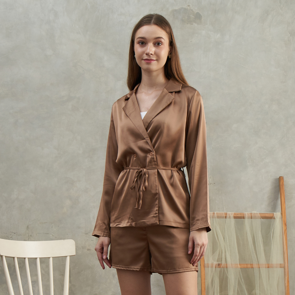 Vanesha Wear - Blazer one set satin silk premium