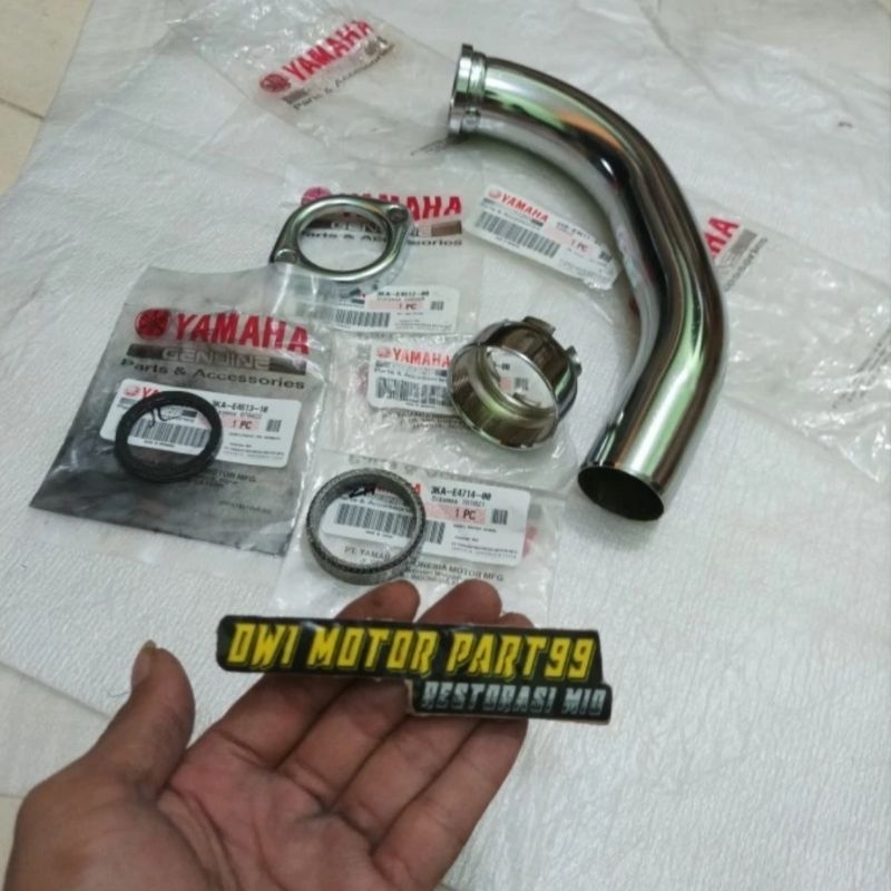 LEHER KNALPOT SET CINCIN PAKING KNALPOT CHROME RXKING RX KING ORIGINAL