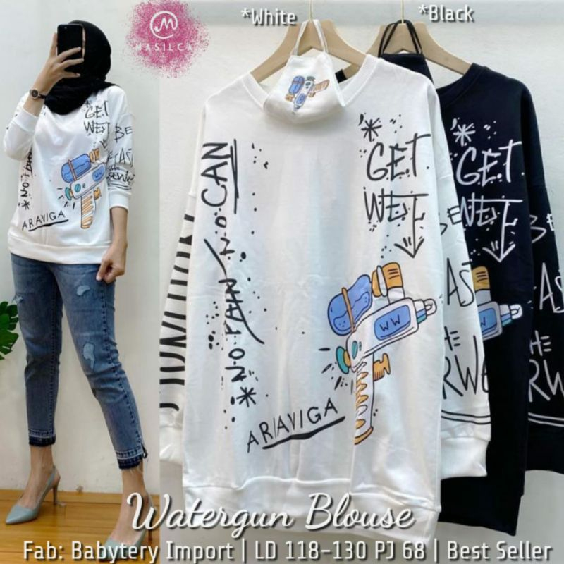 SWEATER OVERSIZE ATASAN WANITA BAJU WANITA KAOS OVERSIZE LENGAN PANJANG WANITA BAJU OVERSIZE WATERGU