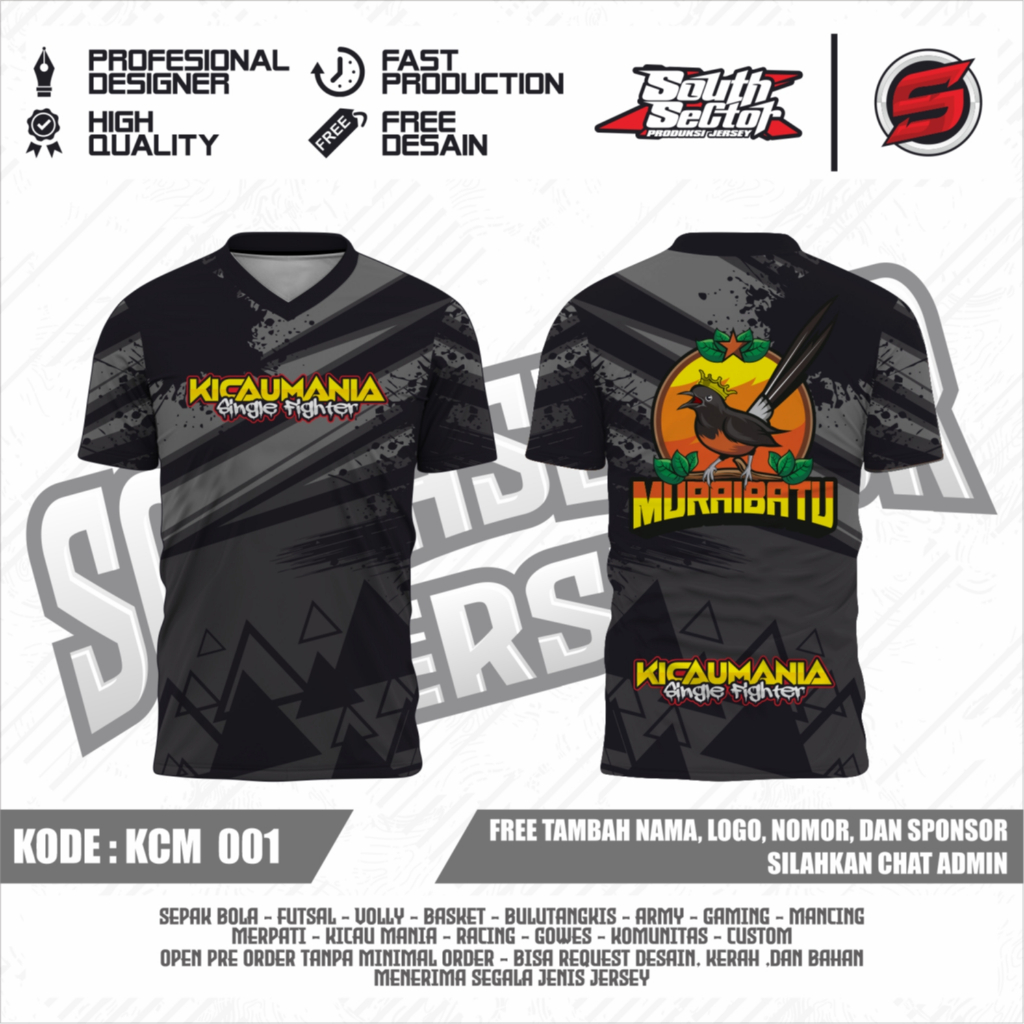 JERSEY KICAU MANIA JERSEY BURUNG, JERSEY MURAIBATU FULL PRINTING - KCM001