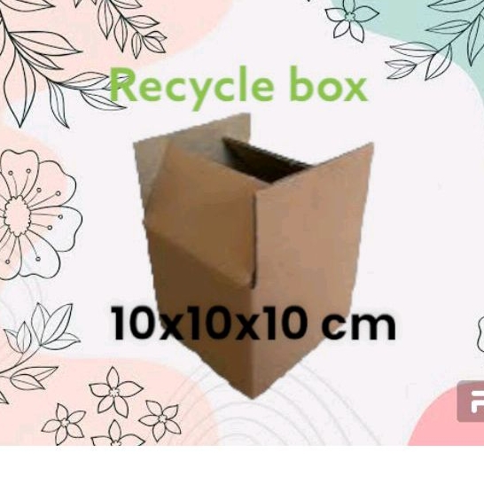 

Kardus paking 10x10x10 cm daur ulang luar polos dalam sablon