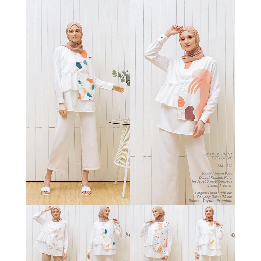 Blouse Wanita Lengan Panjang Bahan Toyobo Premium