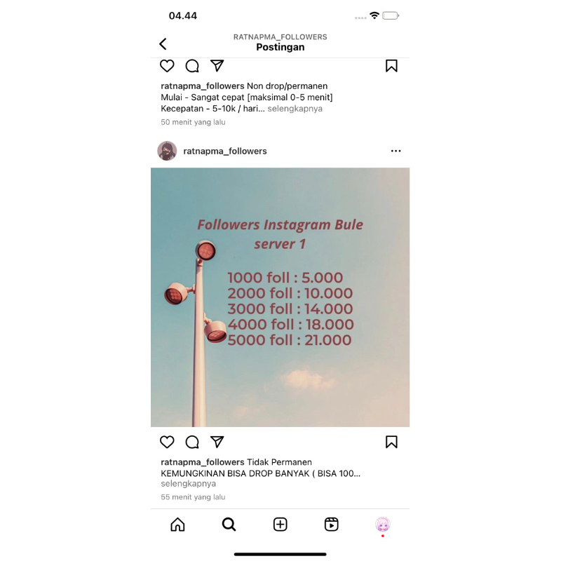 followers instagram bule