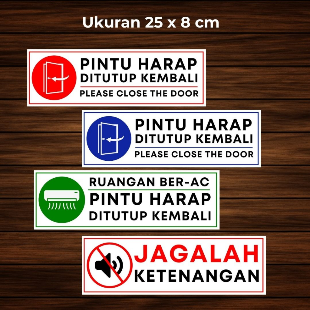 

Stiker Label Pintu Harap Ditutup Ruangan Ber-AC